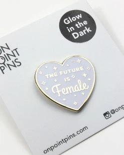 On Point Pins The Future Is Female Heart Pin - White (Glow-in-the-Dark) Pins + Patches 9 On Point Pins The Future Is Female Heart Pin - White (Glow-in-the-Dark) Pins + Patches