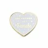 On Point Pins The Future Is Female Heart Pin - White (Glow-in-the-Dark) Pins + Patches