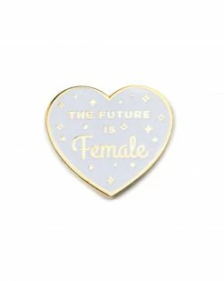 On Point Pins The Future Is Female Heart Pin - White (Glow-in-the-Dark) Pins + Patches