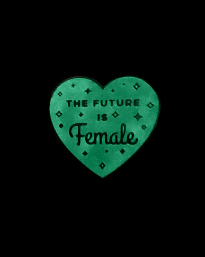 On Point Pins The Future Is Female Heart Pin - White (Glow-in-the-Dark) Pins + Patches 3 On Point Pins The Future Is Female Heart Pin - White (Glow-in-the-Dark) Pins + Patches