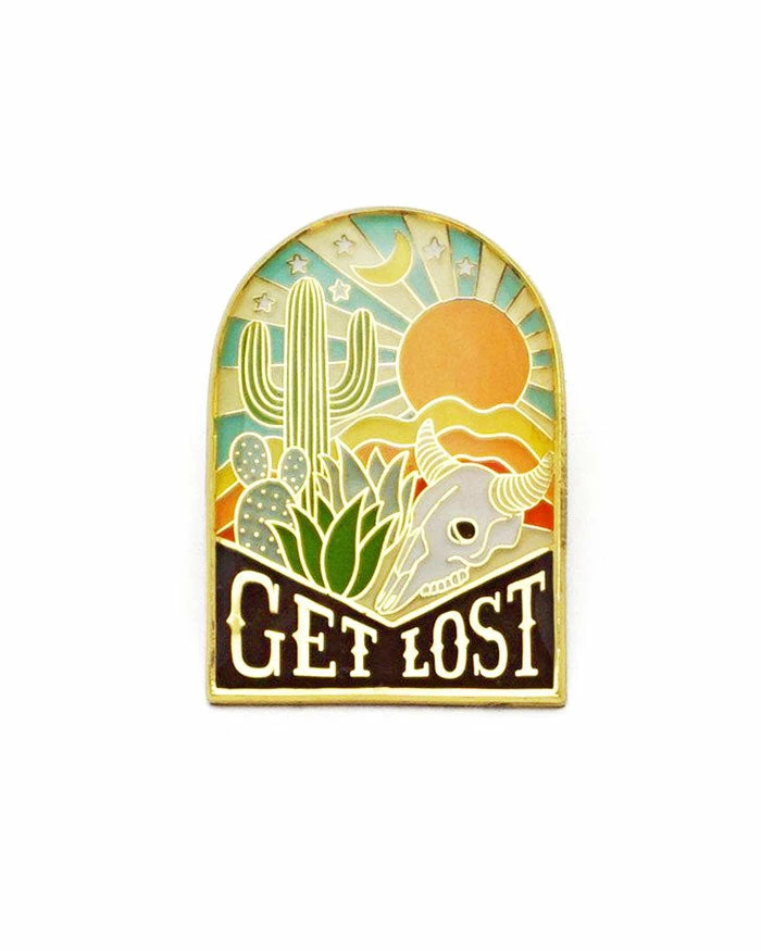 Lucky Horse Press Get Lost Desert Pin Enamel Pins + Buttons 1 Lucky Horse Press Get Lost Desert Pin Enamel Pins + Buttons