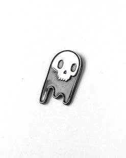 Brandy Bingham Ghost Skull Pin - Black Enamel Pins + Buttons