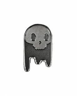 Brandy Bingham Ghost Skull Pin - Black Enamel Pins + Buttons