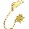 Creepy Gals Enamel Pins + Buttons Victorian Hand & Flail Spike Ball Chained Pin Set