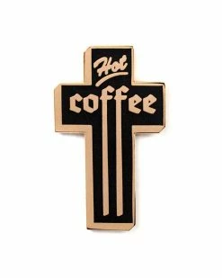 Inner Decay Hot Coffee Cross Pin Pins + Patches