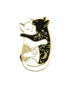 Glitter Punk Pins + Patches Day & Night Hugging Cats Pin
