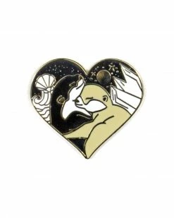 Glitter Punk Land & Sea Hugging Otters Pin Pins + Patches