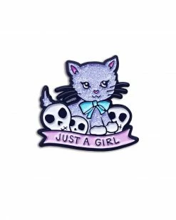 Band Of Weirdos Just A Girl Kitty Cat Pin