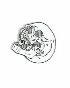 Inner Decay Laughing Skull Pin (Glow-in-the-Dark) Enamel Pins + Buttons