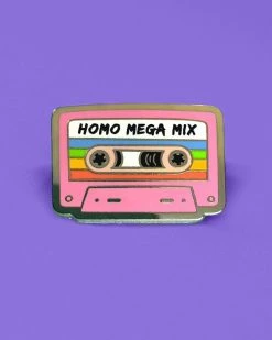GAYPIN' Homo Mega Mix Tape Pin Pins + Patches