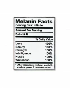 KingPinz Enamel Pins + Buttons Melanin Facts Table Chart Pin