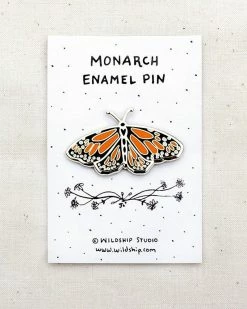 Wildship Studio Enamel Pins + Buttons Monarch Butterfly Pin