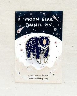 Wildship Studio Moon Bear Pin Enamel Pins + Buttons
