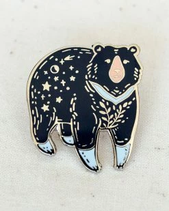 Wildship Studio Moon Bear Pin Enamel Pins + Buttons 6 Wildship Studio Moon Bear Pin Enamel Pins + Buttons