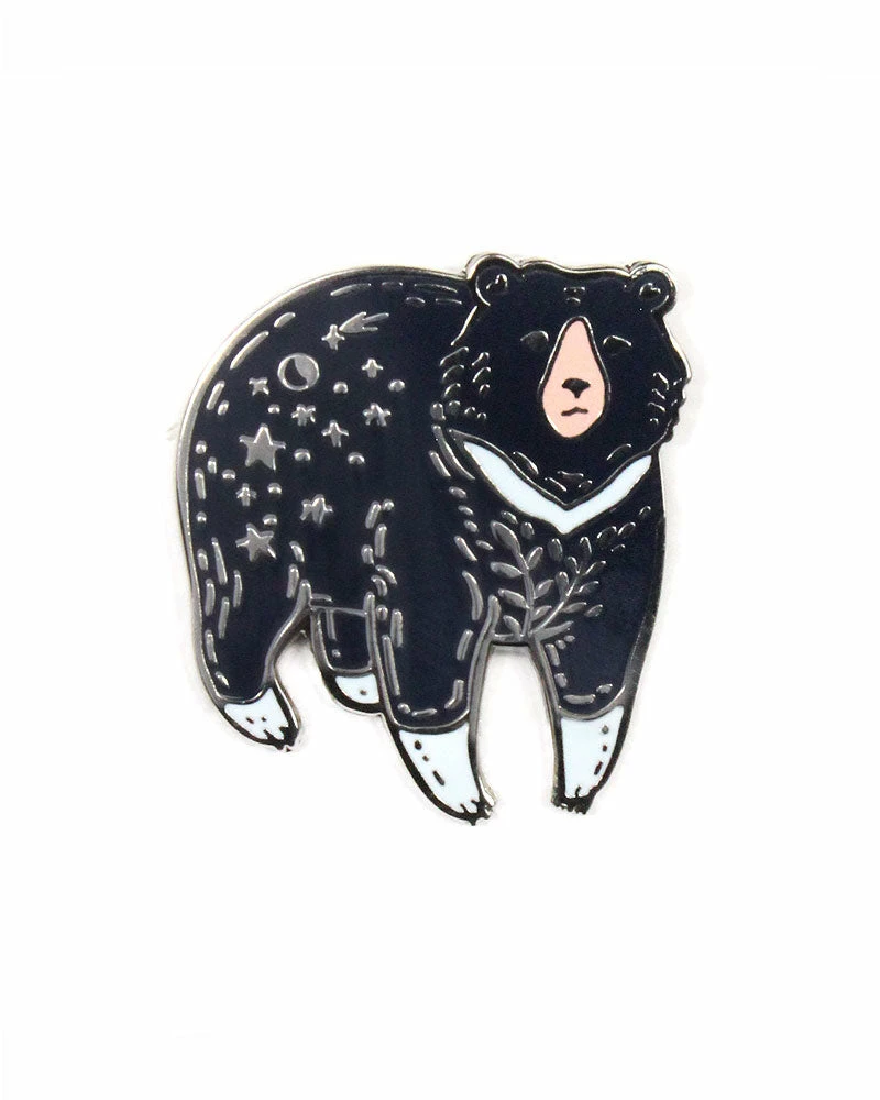 Wildship Studio Moon Bear Pin Enamel Pins + Buttons 1 Wildship Studio Moon Bear Pin Enamel Pins + Buttons