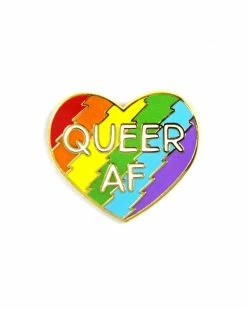 The Found Queer AF Heart Pin Enamel Pins + Buttons