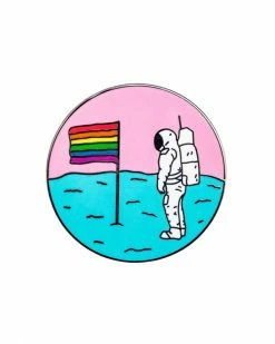 Pretty Bad Co. Queer Moon Astronaut Pin Enamel Pins + Buttons