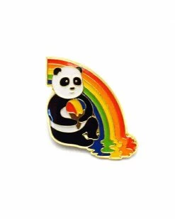 Lucky Horse Press Pins + Patches Rainbow Panda Pin