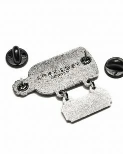 Lost Lust Supply Enamel Pins + Buttons Refuse To Sink Bottled Ship Dangly Pin