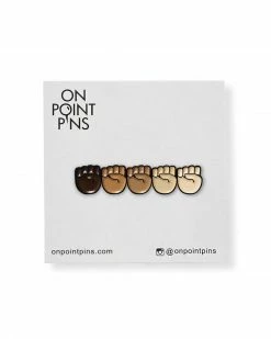 On Point Pins Enamel Pins + Buttons Stand Together Raised Fists Pin