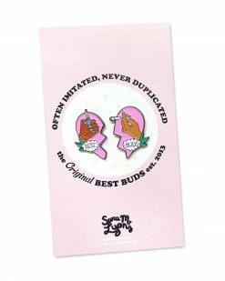 Sara M. Lyons Best Buds Pin Set - Brown Hands Enamel Pins + Buttons