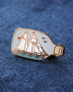 Quiet Tide Goods Pins + Patches Ship In A Bottle Pin