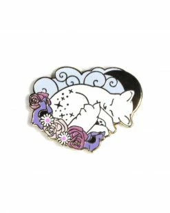 Glitter Punk Sleeping Cat Pin Pins + Patches