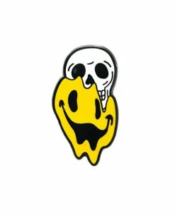 Strike Gently Co. Enamel Pins + Buttons Happiness Smiley Face Skull Pin