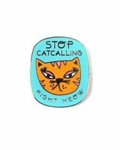Rhino Parade Stop Catcalling Pin Enamel Pins + Buttons
