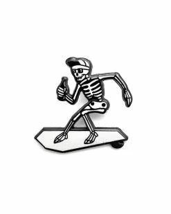 Strike Gently Co. Surfing Skeleton Guy Pin Enamel Pins + Buttons