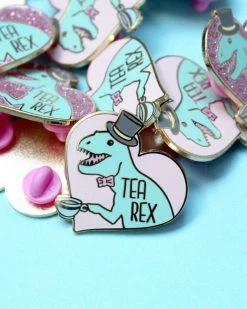 Glitter Punk Tea Rex Pin
