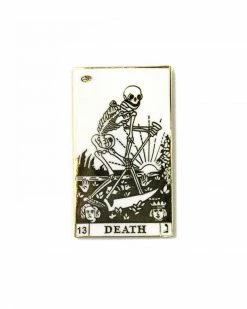 Strike Gently Co. Enamel Pins + Buttons The Death Tarot Card Pin (White + Gold)