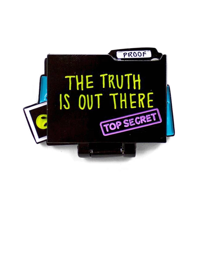 Band Of Weirdos Enamel Pins + Buttons The Truth Is Out There Folding Moving Pin 1 Band Of Weirdos Enamel Pins + Buttons The Truth Is Out There Folding Moving Pin
