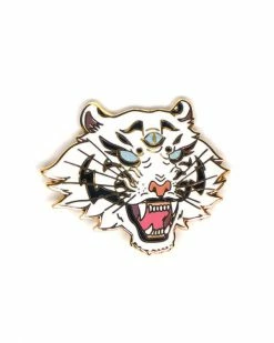 Ashlea Bechaz White Dream Tiger Pin Enamel Pins + Buttons
