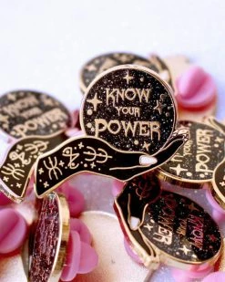 Glitter Punk Know Your Power Crystal Ball Pin