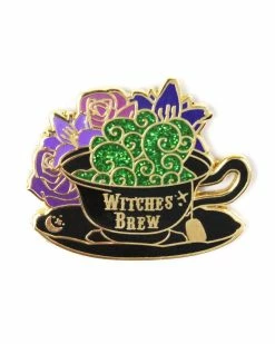Glitter Punk Witches Brew Tea Pin