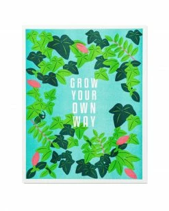 ILootPaperie Grown Your Own Way Plant Risograph Art Print (11" X 14") Home