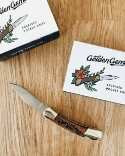 Golden Gems Don't Call Me Baby Engraved Pocket Knife