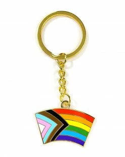 Dissent Pins Progress Pride Flag Keychain (Fundraiser) Pins + Patches