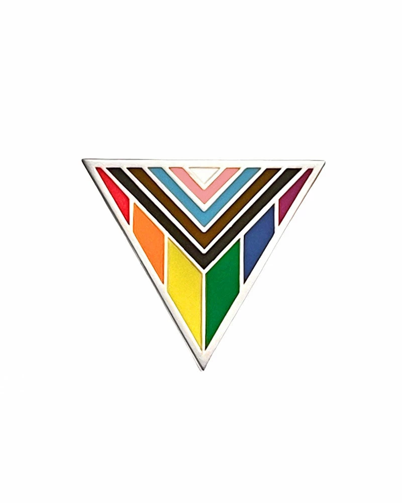 MG Pride Enamel Pins + Buttons Progress Pride Triangle Pin Badge 1 MG Pride Enamel Pins + Buttons Progress Pride Triangle Pin Badge
