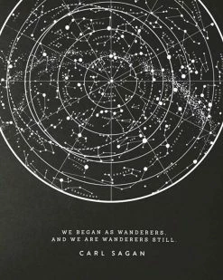 The Wild Wander Carl Sagan Wanderers Star Chart Screenprint Art Print (11" X 14") Indie Art Prints