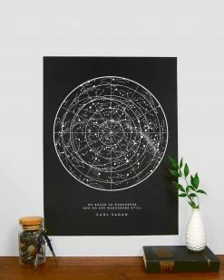 The Wild Wander Carl Sagan Wanderers Star Chart Screenprint Art Print (11" X 14") Indie Art Prints 7 The Wild Wander Carl Sagan Wanderers Star Chart Screenprint Art Print (11