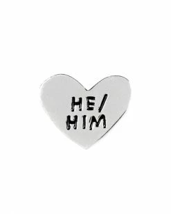 Adam J. Kurtz He / Him Gender Pronoun Heart Pin Pins + Patches