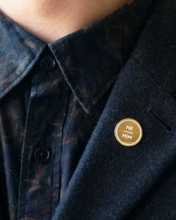 Gamut Pins He / Him Gold Gender Pronoun Pin Pins + Patches