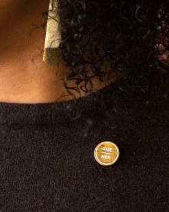Gamut Pins She / Her Gold Gender Pronoun Pin