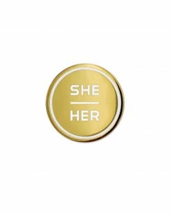 Gamut Pins She / Her Gold Gender Pronoun Pin