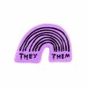 Adam J. Kurtz Enamel Pins + Buttons They / Them Rainbow Pin
