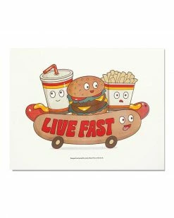 Lucky Horse Press Live Fast Risograph Art Print (11" X 14") Home