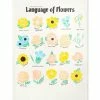 Stay Home Club Language Of Flowers Risograph Art Print (11" X 17") Indie Art Prints