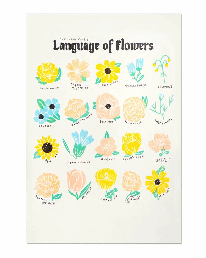 Stay Home Club Language Of Flowers Risograph Art Print (11" X 17") Indie Art Prints 1 Stay Home Club Language Of Flowers Risograph Art Print (11" X 17") Indie Art Prints